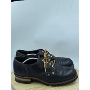 ALP by Golden Fox Mens Work Leather Black Shoes Size 13